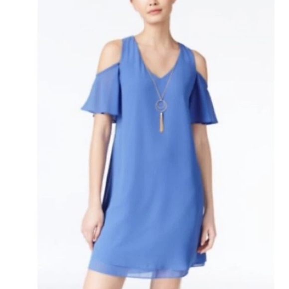 BCX Women's Cold Flatter Shoulder V-Neck Dress XS - Picture 1 of 11